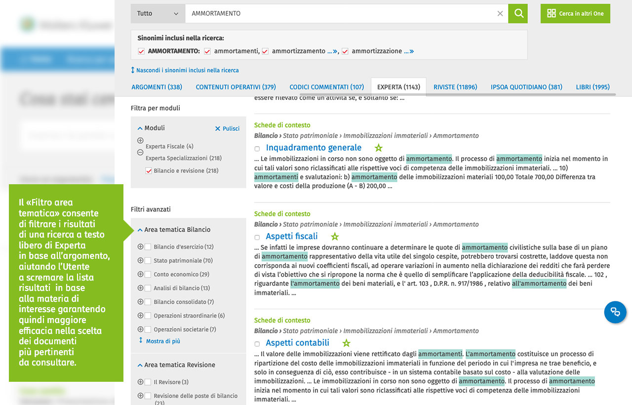 filtro area tematica
